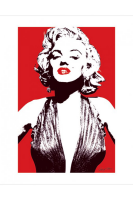 Monroe, Marilyn  - Kunstdruck - Rot