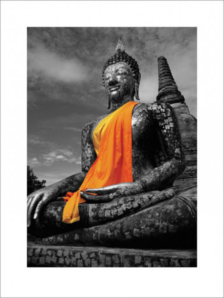 Buddha - Kunstdruck - Orange