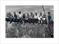 New York - Kunstdruck - Mittagspause auf dem Hochhaus