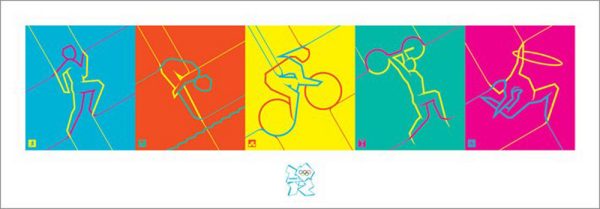 London - Kunstdruck - 2012 Olympics Dynamic Pictograms Version 2