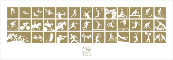 London - Kunstdruck -  2012 Olympics Gold Pictograms