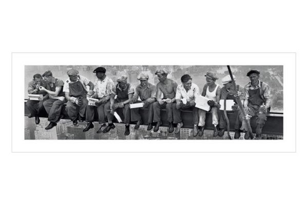 New York - Kunstdruck - Mittagspause auf dem Hochhaus