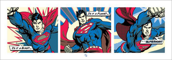 Superman  - Kunstdruck - Pop Art Triptychon