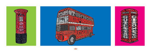 Visit London  - Kunstdruck - Triptychon