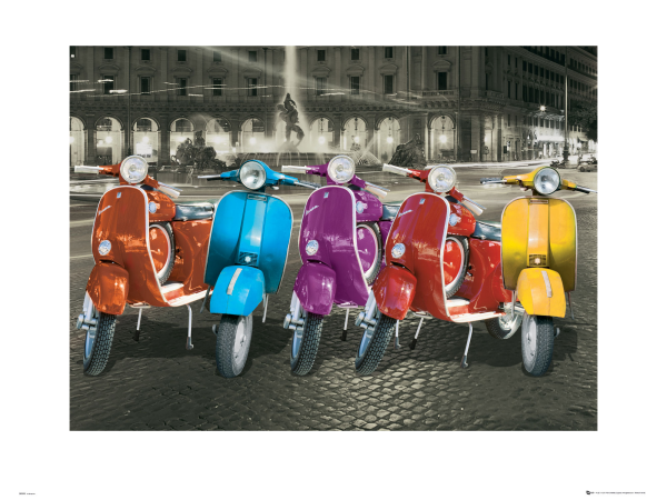 Vespas - Kunstdruck - Italien