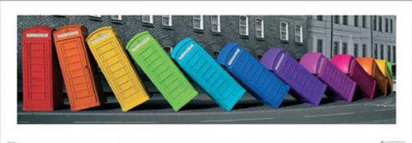 London  - Kunstdruck - Fallende Telefonzellen