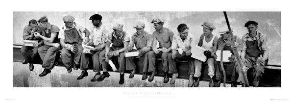 New York - Kunstdruck - Männer auf Träger