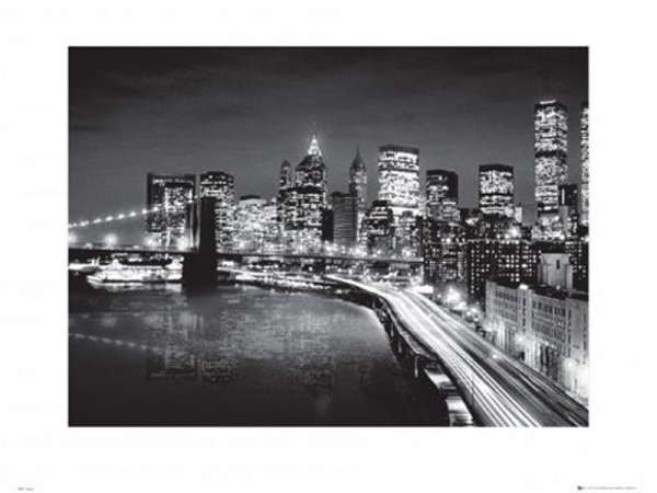New York  - Kunstdruck - Manhatten schwarz und weiß