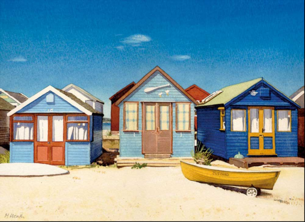 Heath, Margaret - Kunstdruck - Three Beach Huts