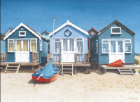 Heath, Margaret - Kunstdruck - Blue Beach Huts
