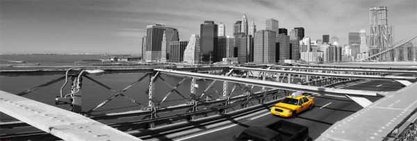 New York - Slim-Poster - Taxi on Bridge