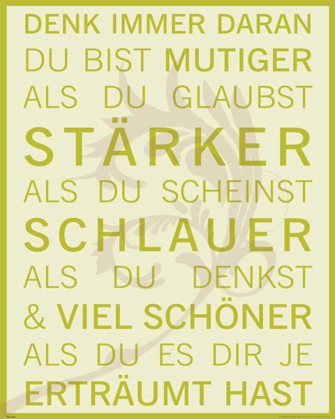 Motivational - Mini-Poster - Denk immer daran