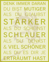 Motivational - Mini-Poster - Denk immer daran
