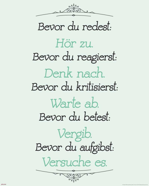 Motivational - Mini-Poster - Bevor du redest, Hör zu