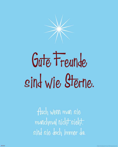 Motivational - Mini-Poster - Gute Freunde sind wie Sterne