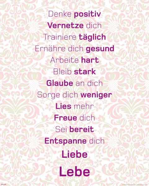 Motivational - Mini-Poster - Denke Positiv