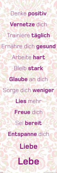 Motivational - Slim-Poster - Denke Positiv