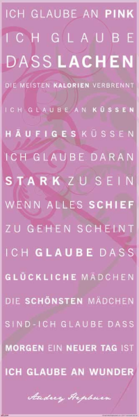 Motivational - Slim-Poster - Ich glaube an Pink