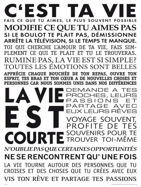 Motivational - Kunstdruck - Cest ta vie