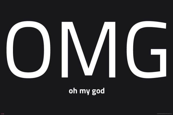 Internet Language - Kunstdruck - OMG Words negative