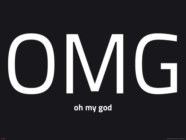 Internet Language - Kunstdruck - OMG Words negative