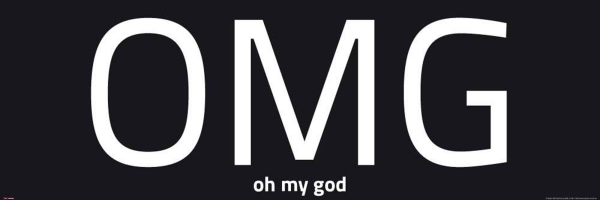 Internet Language - Kunstdruck - OMG Words negative