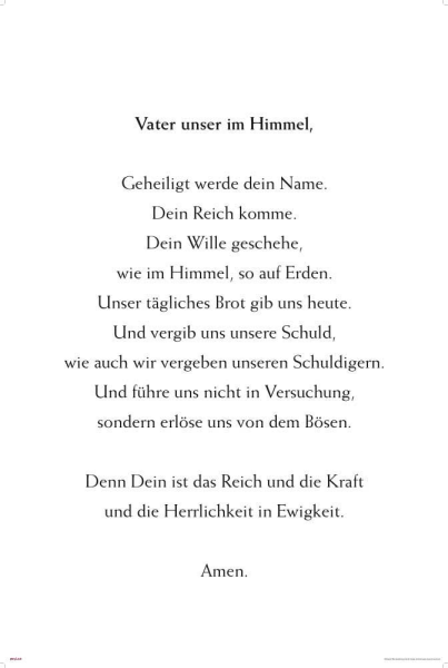 Motivational - Kunstdruck - Vaterunser