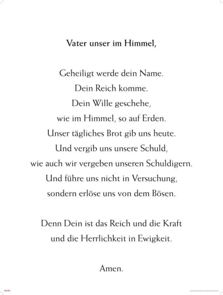 Motivational - Kunstdruck - Vaterunser