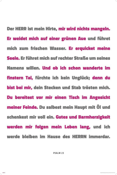 Motivational - Kunstdruck - Psalm 23
