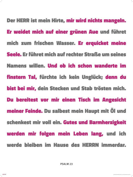Motivational - Kunstdruck - Psalm 23