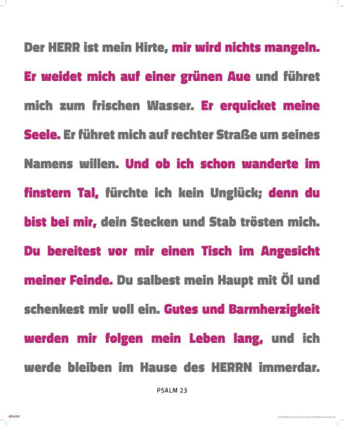 Motivational - Kunstdruck - Psalm 23