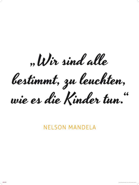 Motivational - Kunstdruck - Mandela - Leuchten wie Kinder