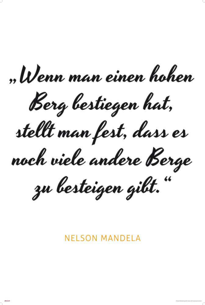 Motivational - Kunstdruck - Mandela - Hoher Berg