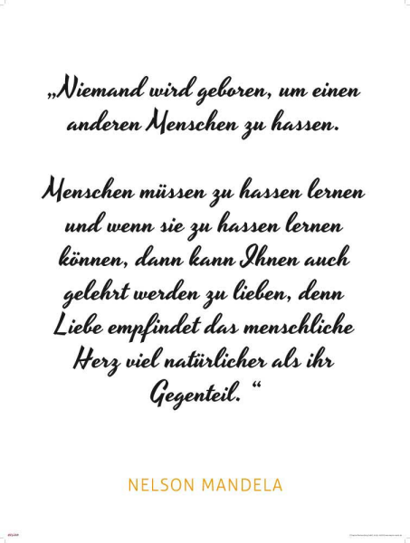 Motivational - Kunstdruck - Mandela - Hass, Liebe