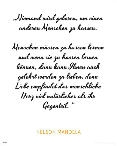 Motivational - Kunstdruck - Mandela - Hass, Liebe