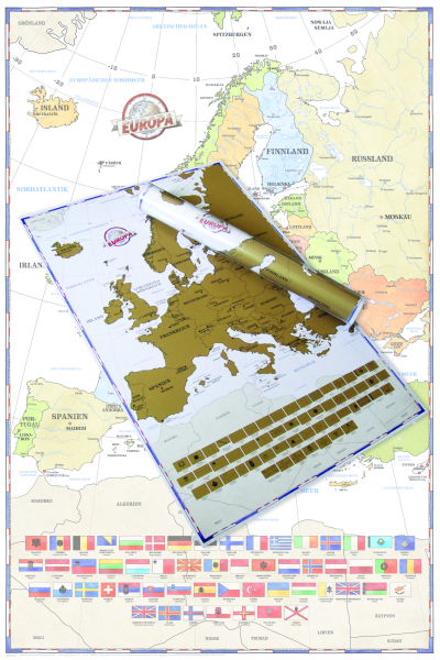 Rubbelkarte Landkarten - Rubbelkarte - Politische Europakarte
