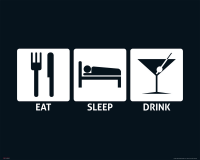 Eat, Sleep - Mini-Poster - Drink + Zusatzartikel