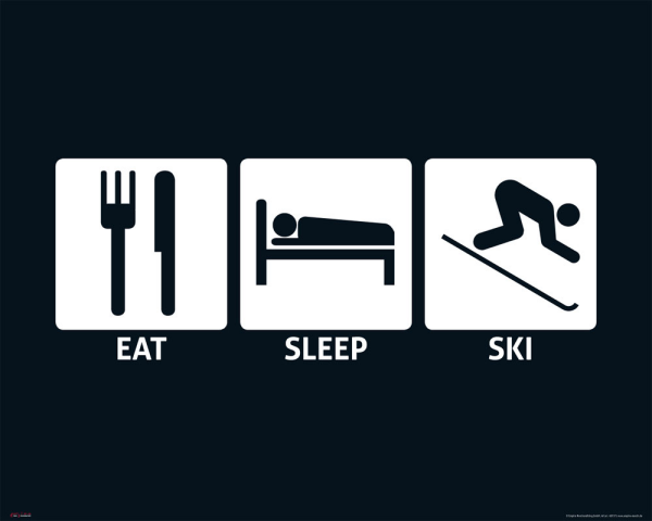 Eat, Sleep - Mini-Poster - Ski