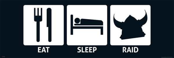 Eat, Sleep - Slim-Poster - Raid