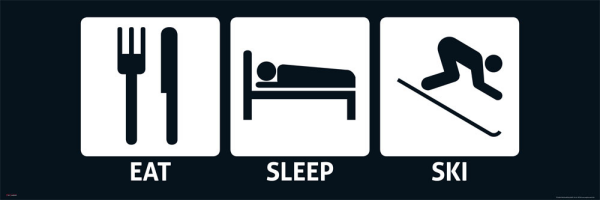 Eat, Sleep - Slim-Poster - Ski