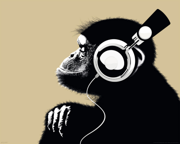 The Chimp - Mini-Poster - Bonobo Headphone
