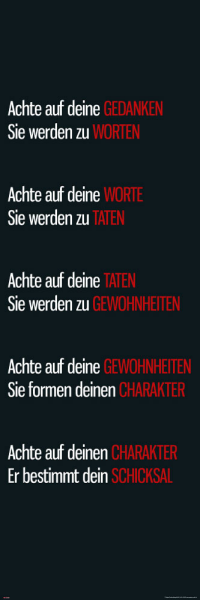 Motivational - Slim-Poster - Achte auf deine Gedanken