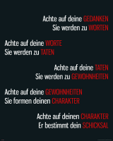Motivational - Mini-Poster - Achte auf deine Gedanken