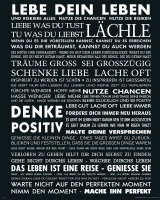 Motivational - Mini-Poster - Lebe Dein Leben - schwarz