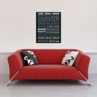 Motivational - Mini-Poster - Lebe Dein Leben - schwarz
