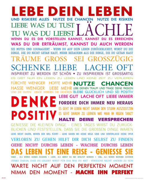 Motivational - Mini-Poster - Lebe Dein Leben Bunt