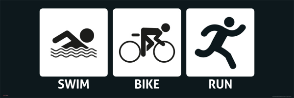 Triathlon Symbols - Slim-Poster - Swim/Bike/Run