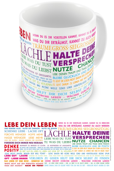 Lebe dein Leben - Lizenz Tassen - Bunt