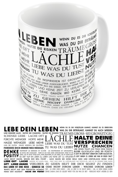 Lebe dein Leben - Lizenz Tassen - Weiß