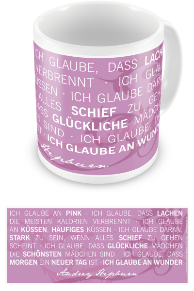 Motivational - Lizenz Tassen - Ich glaube an Pink